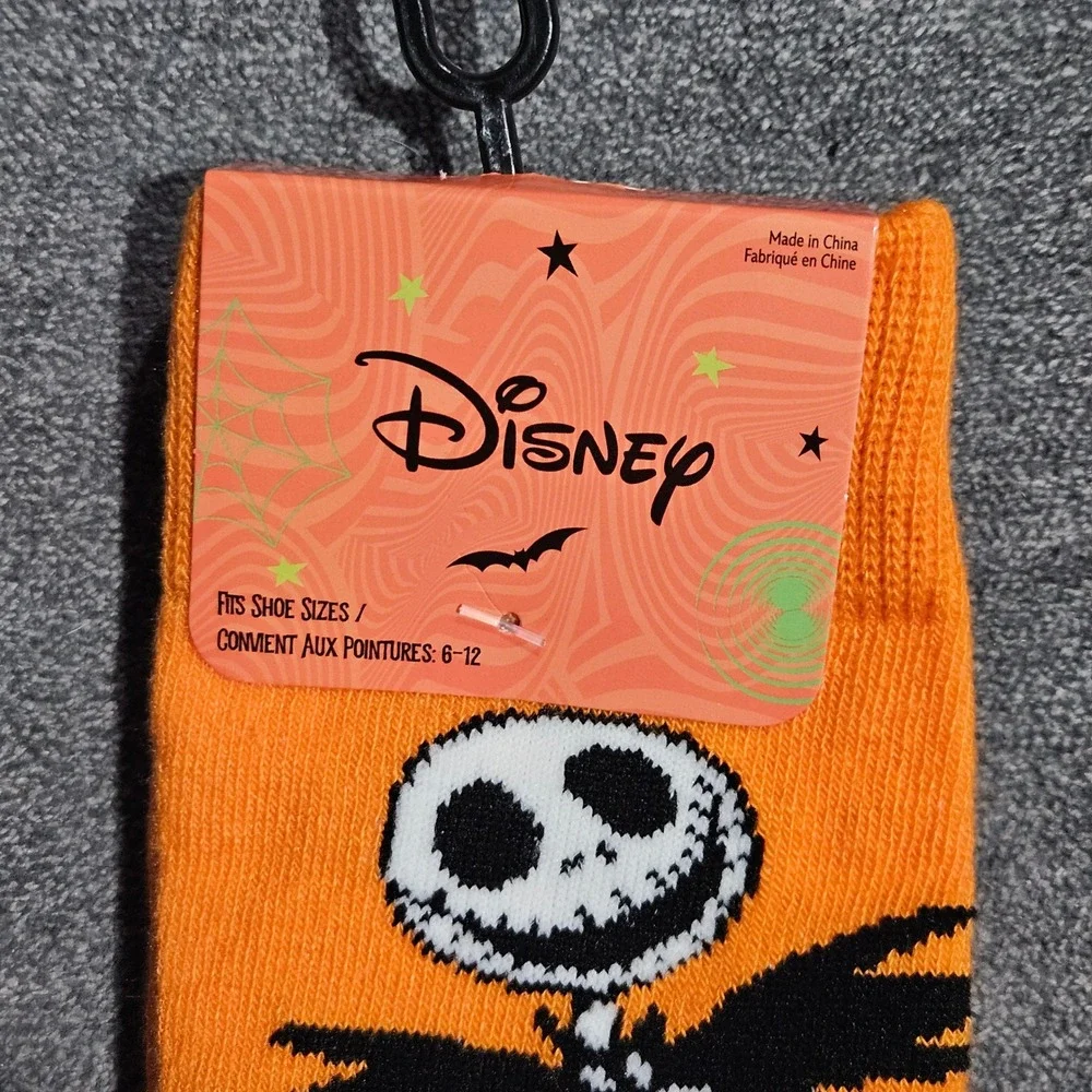 Disney Nightmare Before Christmas Jack Skellington Orange Halloween Socks 6-12